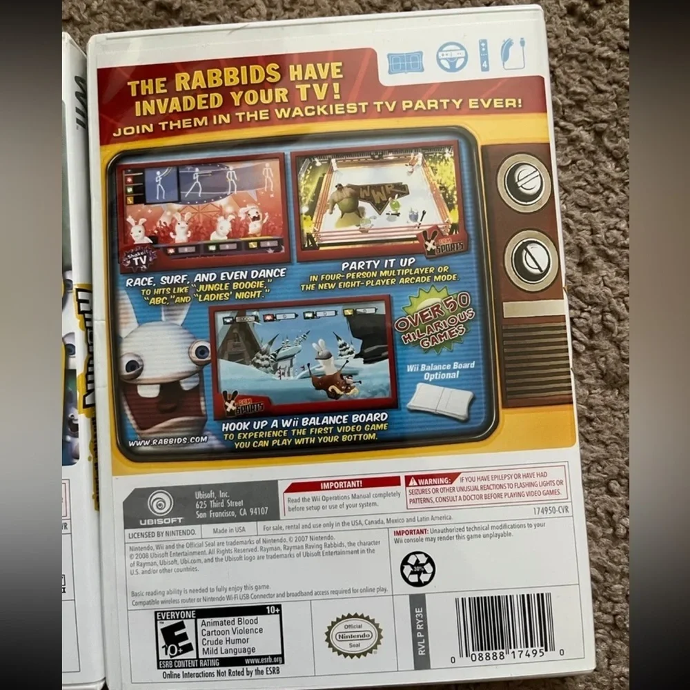 Wii Raving Rabbids Game Bundle